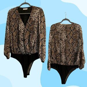 LUSH Snakeskin Print Bodysuit – Size 2X